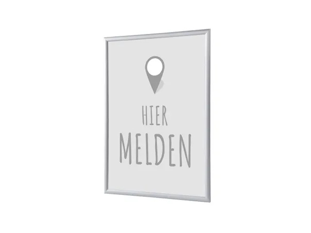 Kliklijst A1 complete set met print "Hier melden" Grijs
