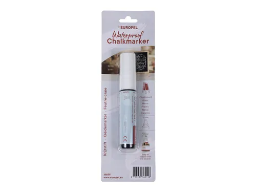 Krijtstift Europel watervast 15mm wit blister 1 stuk