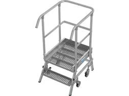 bordestrap,verrijdbaar,bordes H 0,5m,2treden m. R13-laag,aluminium