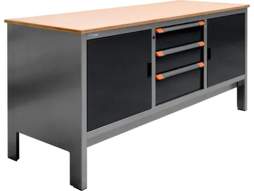 werkbank,HxBxD 870x1850x725mm,multiplexblad,draagverm. 1000kg,4voeten