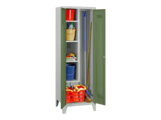 Schoonmaakkast HxBxD 1850x600x500mm Klink Poten RAL7035 Front RAL6011 - 3