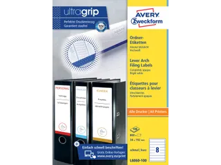 Rugetiket Avery Zweckform smal 192x34mm Wit L6060 800 stuks - 2