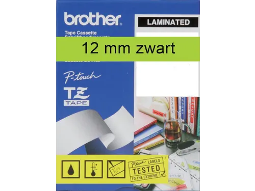 Labeltape Brother P-touch TZe-731 standaard 12mm zwart op groen