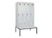 locker met bank,voor scheiding van kleding,HxBxD 2120x1200x815mm,4vak