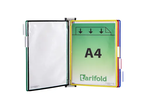 Zichtpanelensysteem wand Tarifold metaal A4 5 tassen assorti