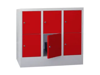 lockerkast,HxBxD 855x900x500mm,3x2vakken,RAL7035,front RAL3000 - 2