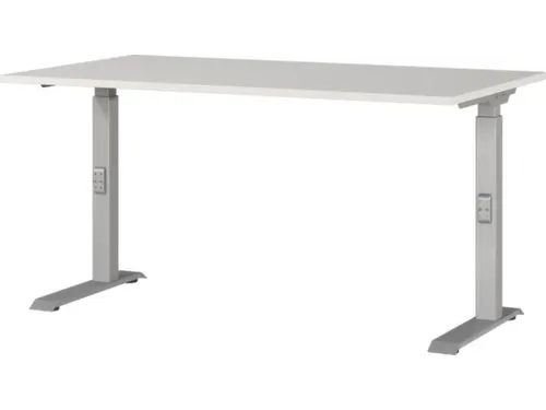In hoogte verstelbaar bureau,HxBxD 680-910x1400x800mm,blad lichtgrijs