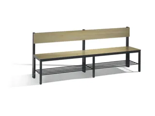 omkleedbank,HxLxD 796x2000x407mm,HPL eiken-sereno,frame staal RAL7021 - 1
