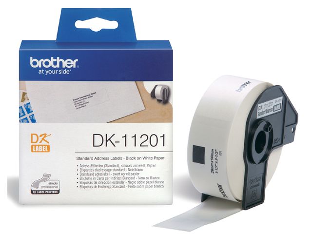 Etiket Brother DK-11201 29x90mm adres 400stuks | LabelprinterEtiketten.nl