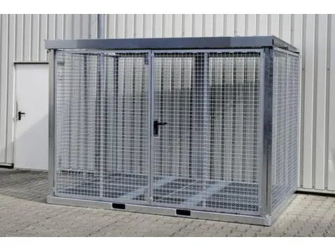 gasflessendepot,v. 104xØ 230mm fles,HxBxD 2260x3135x2170mm,m. deksel