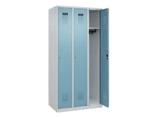locker,HxBxD 1850x900x500mm,3vak,vak B 300mm,cil.-slot,staand op vloer - 2
