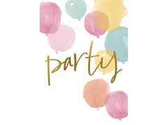 Wenskaart Hallmark uitnodiging ballonnen pak à 6 stuks