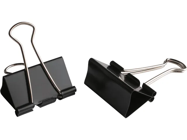 Foldbackclip, 41 Mm, Zwart, Doos Van 12 Stuks