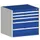 ladekast HxBxD 700x800x650mm 5laden romp RAL7035 front RAL5010