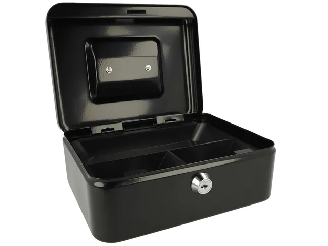 Coffret à monnaie Westcott 200x161x90mm noir, insert en plastique ave