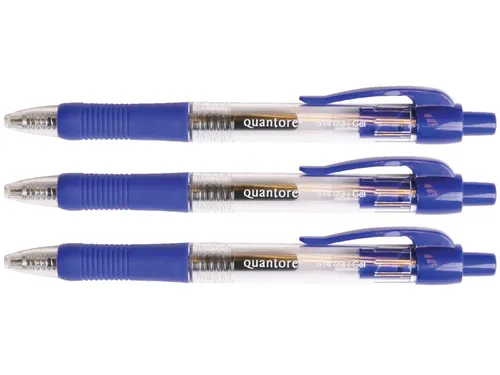 Gelschrijver Quantore Grip met drukknop 0.7mm Blauw