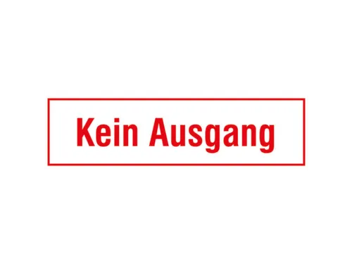 aanwijzingsbord,Geen uitgang,PVC,om te verlijmen,HxB 70x250mm