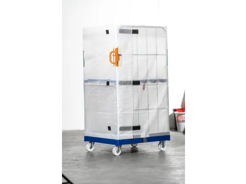 Afdekzeil,v. rolcontainer,HxB 1650x540mm,v. rolcontainer,PP,wit/groen