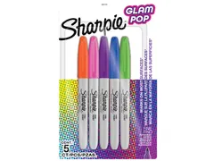 Viltstift Sharpie Glampop fijn assorti blister à 5 stuks