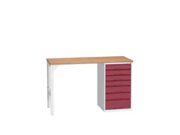 werkbank,HxBxD 930x1500x600mm,multiplexblad,2voeten/1container