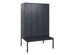 locker met bank,HxBxD 1950x1200x815mm,4vak,vak B 300mm,cil.-slot