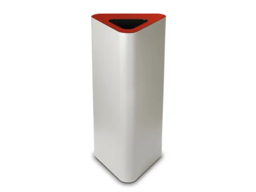 afvalbak,60l,HxBxD 800x380x380mm,romp staal wit,gesloten