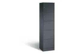 lockerkast 1950x460x480mm 1x5 vakken romp RAL7016 front RAL7016 sokkel