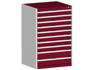 ladekast HxBxD 1200x800x650mm 10laden RAL7035 front RAL3004 - 2