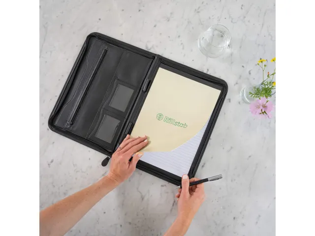 Schrijfmap Rillstab RI98444 Excellent de luxe A4 lederlook zwart