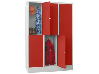 lockerkast,HxBxD 1850x1200x500mm,3x2vakken,RAL7035,front RAL3000 - 2