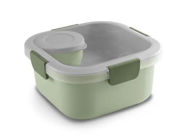 Boîte à lunch Sigma Home pour emporter, 1,4 L, verte - 17,7 x 17,7 x