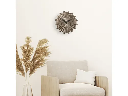 Metalen wandklok - 40cm - Stille klok - Bruin - Metaal - NeXtime "Sunn