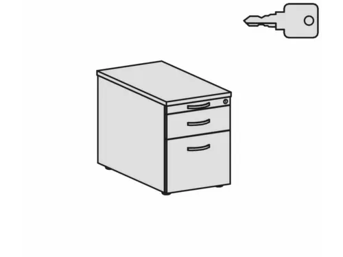 mobiel ladeblok,HxBxD 570x430x800mm,2lade(n),lichtgrijs