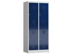Dubbeldekse garderobekast 1800x800x500mm 2x2vak 400mm RAL7035 RAL5010