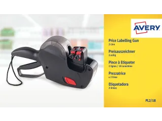 Etiketteertang Avery PL2/18 2 regels zwart - 5