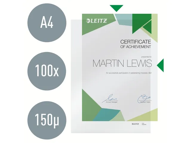 L-map Leitz 4153 premium A4 0.15mm PVC glashelder