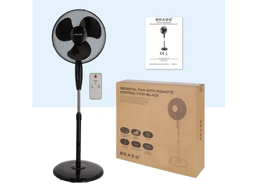 Statiefventilator BRASQ met remote Ø 40cm zwart