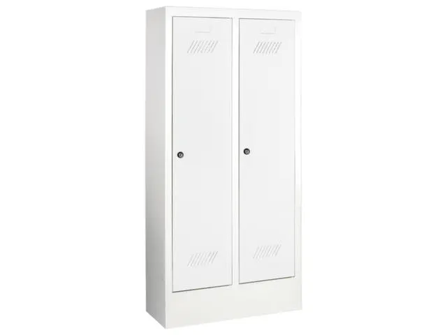 lockerkast v. kinderen,HxBxD 1300x530x300mm,2vak,RAL7035,front RAL3000