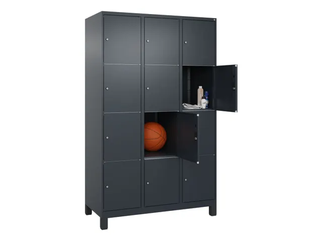 lockerkast HxBxD 1950x1200x500mm 3x4vakken cil.-slot voeten