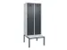 locker met bank,voor scheiding van kleding,HxBxD 2120x800x815mm,2vak