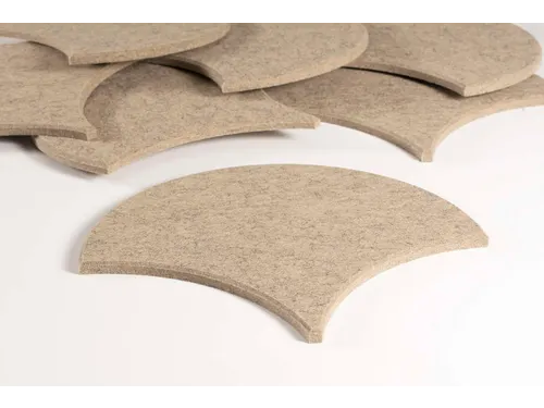 Akoestische PET-vilt Japanse Golf tegels beige 30x26cm 22 stuks