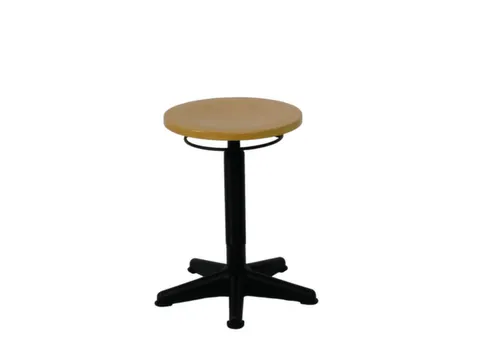 Draaikruk 450-640mm Beuken Gasveer Zwart Voetkruis Kunststof Glijders