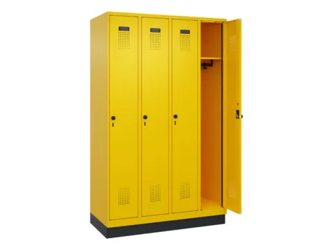 locker,HxBxD 1950x1200x500mm,4vak,vak B 300mm,draaigrendel,sokkel