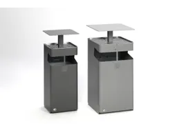 combi-asbak HxBxD 920x450x450mm afvalbak inhoud 72 liter zilverkleurig