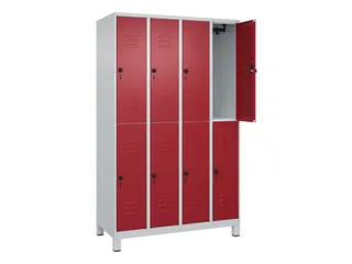 dubbeldekse locker,HxBxD 1950x1200x500mm,4x2vak.,vak B 300mm - 2