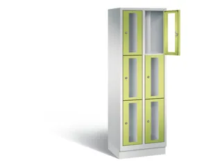 Lockerkast 1800x610x500mm 2x3 vakken Cilinderslot, Sokkel, RDS1108060 - 1