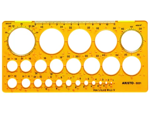 Cirkelsjabloon Aristo 1-36 mm 25 cirkels