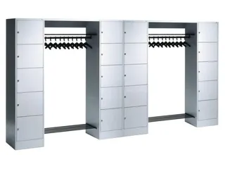 locker met kapstok,HxBxD 1950x3720x480mm,romp RAL7021,front RAL7021 - 1