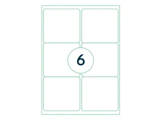 Etiketten Zelfklevend Wit 6 op A4 99.1x93.1mm 1000 Vel - 1