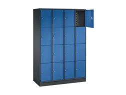 lockerkast,HxBxD 1950x1220x500mm,4x4vakken,cil.-slot,sokkel
